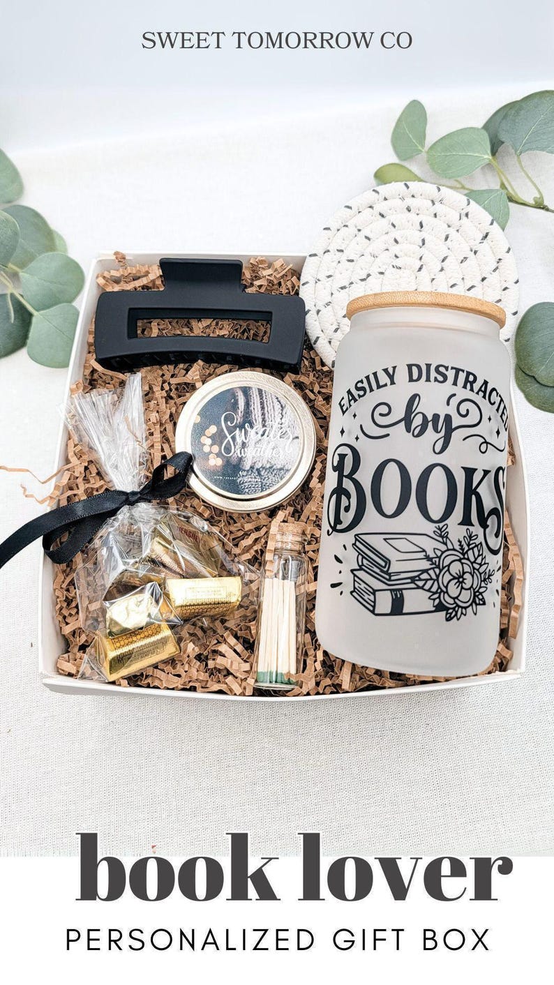 Book Lover Gift Box Birthday Gift for Bookish Friend Mug Custom Christmas Gift Box for Friend Book nerd Gift Basket Reader Gift Box for her image 9