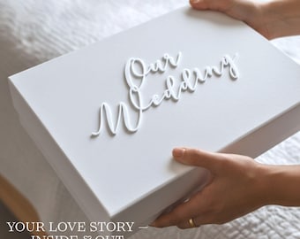 Personalized Wedding Memory Box Custom Keepsake Box for Bride and Groom Wedding Card Box Photo Box Vow Letter Box Anniversary Gift