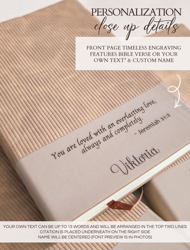 Personalized Bible Study Prayer Journal Christian Gift for Her Custom Name Devotional Notebook Faith Birthday Gift Friend Confirmation Book Bild 4