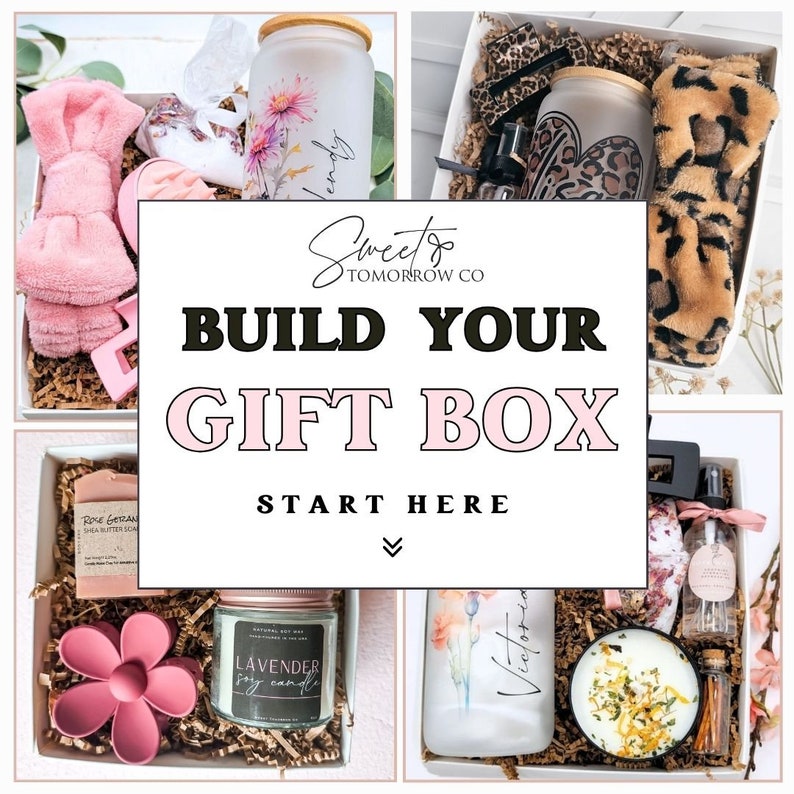 Build Your Gift Box Build a Box Gift Box for Her Custom Gift Box Sweet Tomorrow Co Birth Month Flower Gift Basket Custom Make Your Own Gift image 1