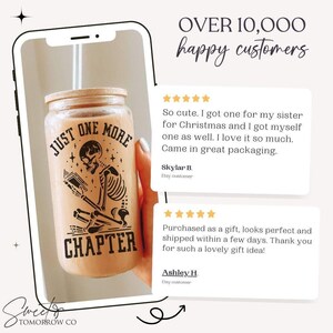 Spicy Book Lover Gift Glass Tumbler Iced Coffee Book Lover Romance Reader Gift Idea Smut Reader Gift Spicy Romance Reader Gift Waterbottle image 8