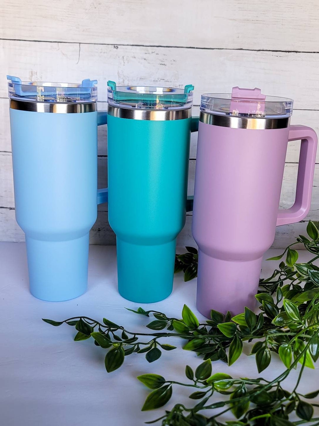 40oz Stanley Large Tumbler Dupe Stainless Steel Travel Tumbler Etsy