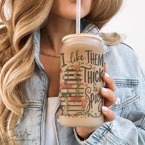 Spicy Book Lover Gift Glass Tumbler Iced Coffee Book Lover Romance Reader Gift Idea Smut Reader Gift Spicy Romance Reader Gift Waterbottle image 3