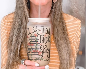 Spicy Book Lover Gift Glass Tumbler Iced Coffee Book Lover Romance Reader Gift Idea Smut Reader Gift Spicy Romance Reader Gift Waterbottle