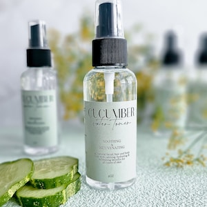 Cucumber Face Toner for Sensitive Skin Type Calming Facial Spray Cucumber Toner All Skin Types Acne Skincare Routine Organic Refreshing