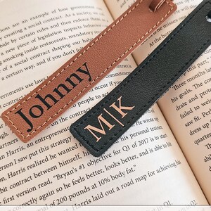 Marque-page nom personnalisé en cuir pour homme pour homme Idée cadeau lecteur cadeau d'anniversaire pour lui mari Cadeau d'anniversaire pour amoureux des livres personnalisé image 6