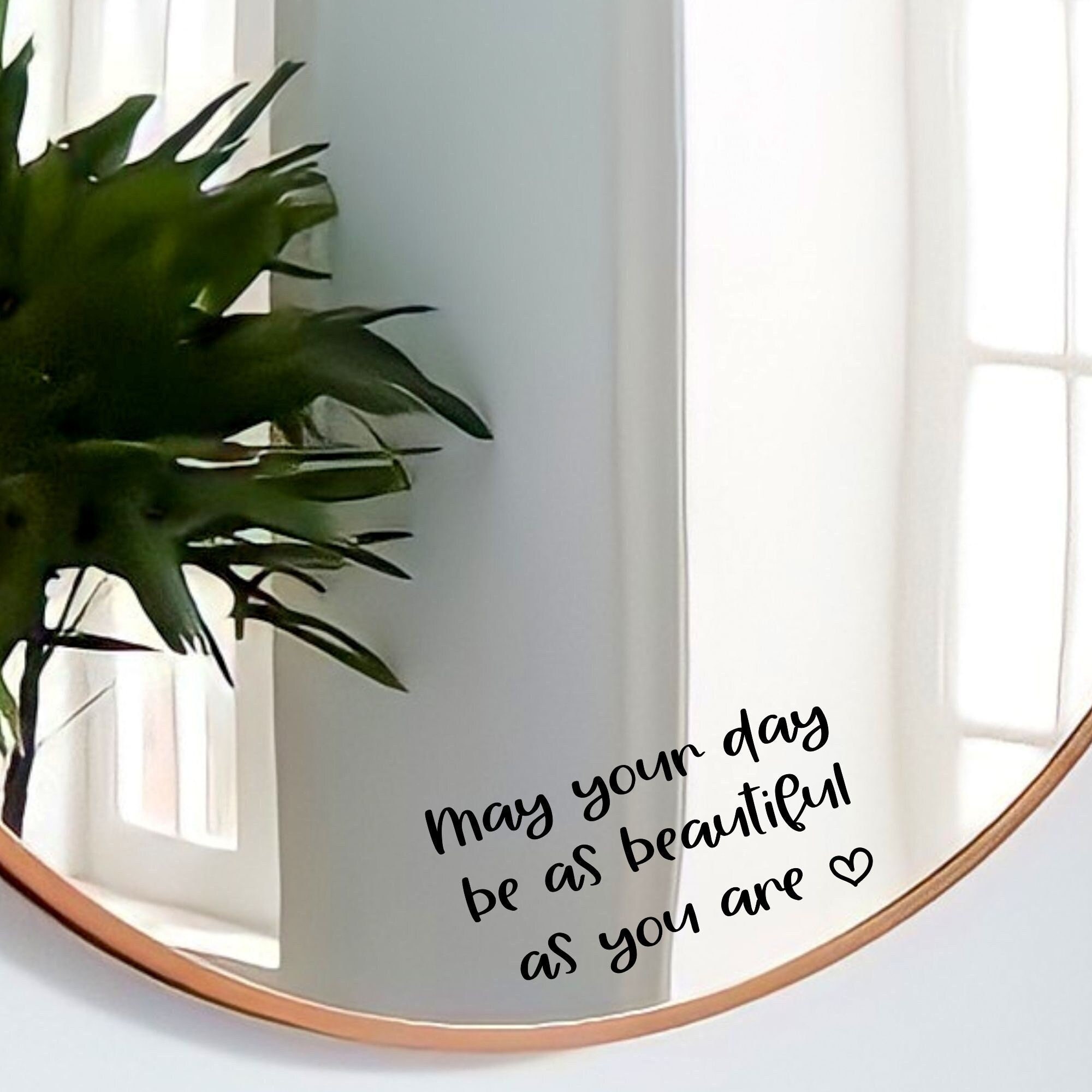 Mirror sticker, mirror decoration, positive message, mantra, vinyl decal,  positive gift, Québec, Canada, Perfectly imperfect!