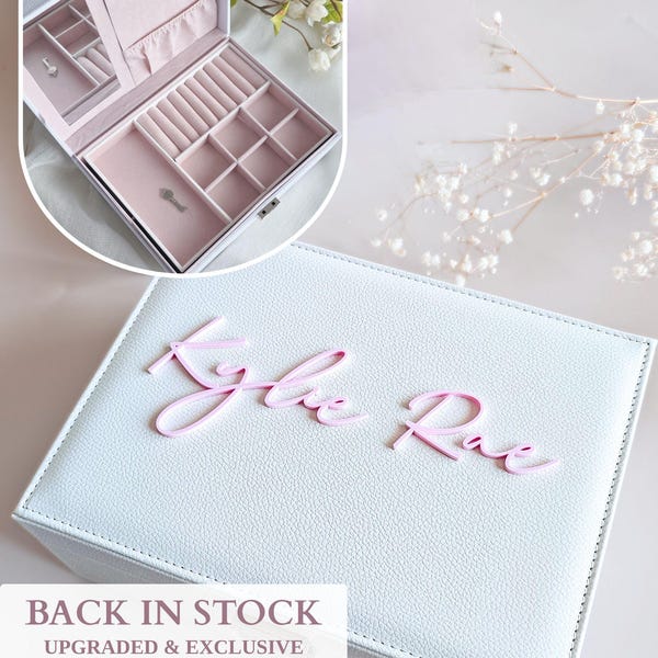 Girl Jewelry Box Customize Name Leather Jewelry Case Birthday Gift Daughter Teen Girl Gift Jewelry Organizer Personalized Keepsake Sister