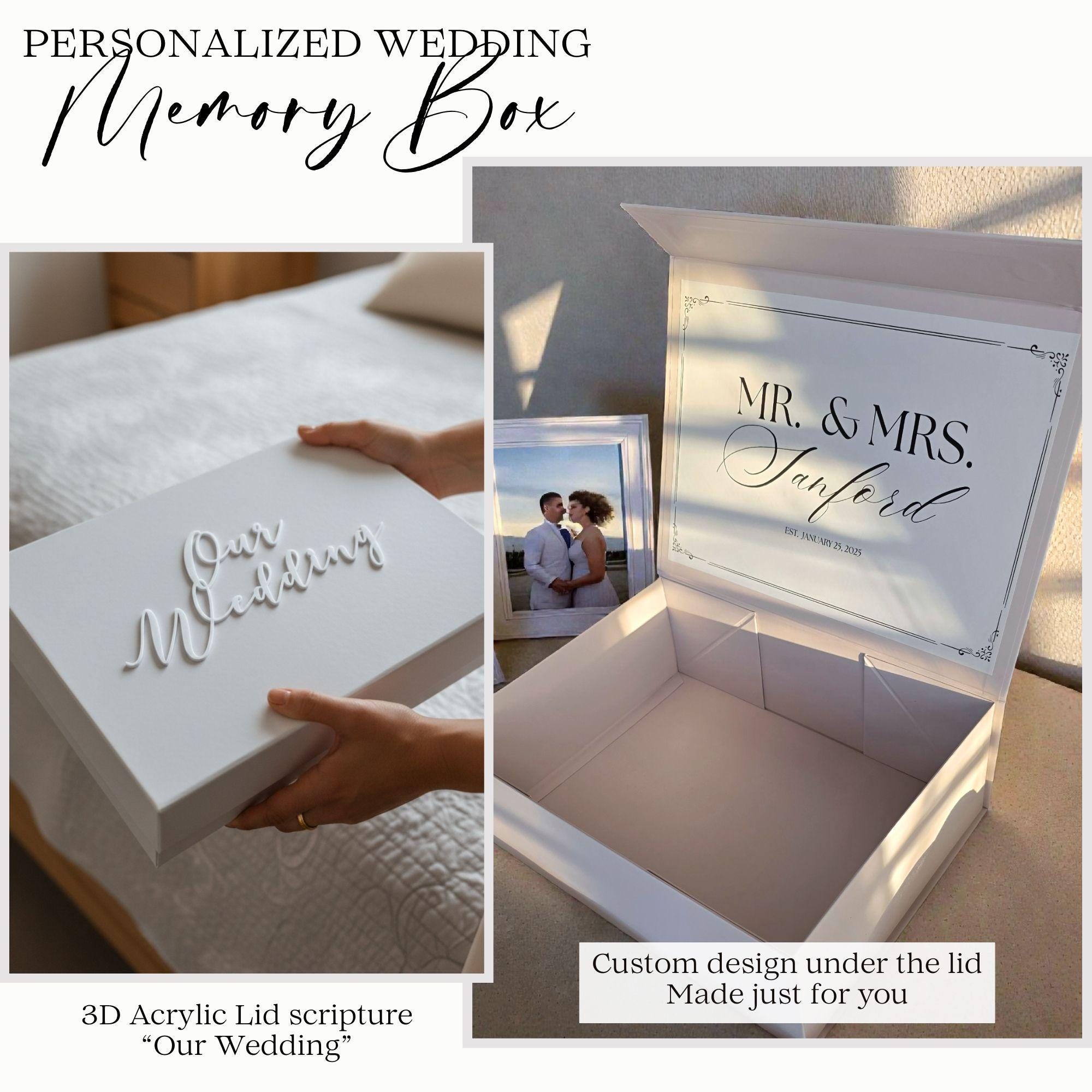 Personalized Wedding Memory Box Custom Keepsake Box for Bride and Groom ...