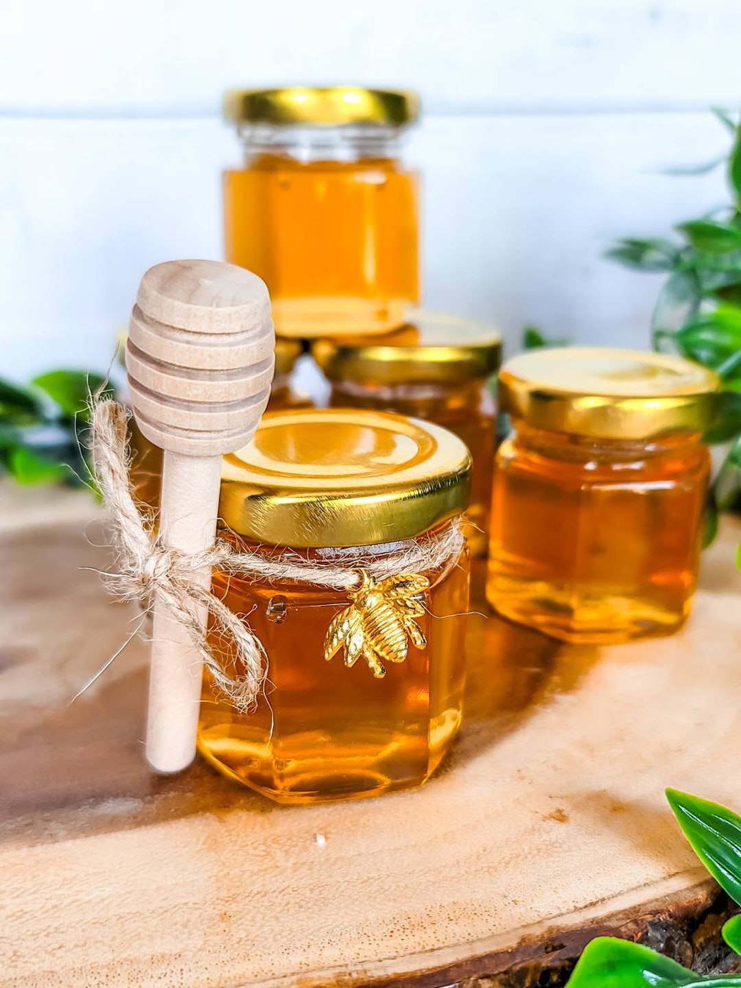 Wildflower Honey Jar With Honey Dipping Stick Aesthetic Honey Gift in a