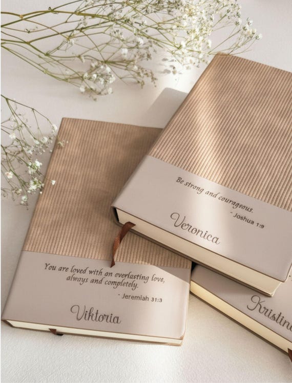 Personalized Bible Study Prayer Journal Christian Gift for Her Custom Name Devotional Notebook Faith Birthday Gift Friend Confirmation Book