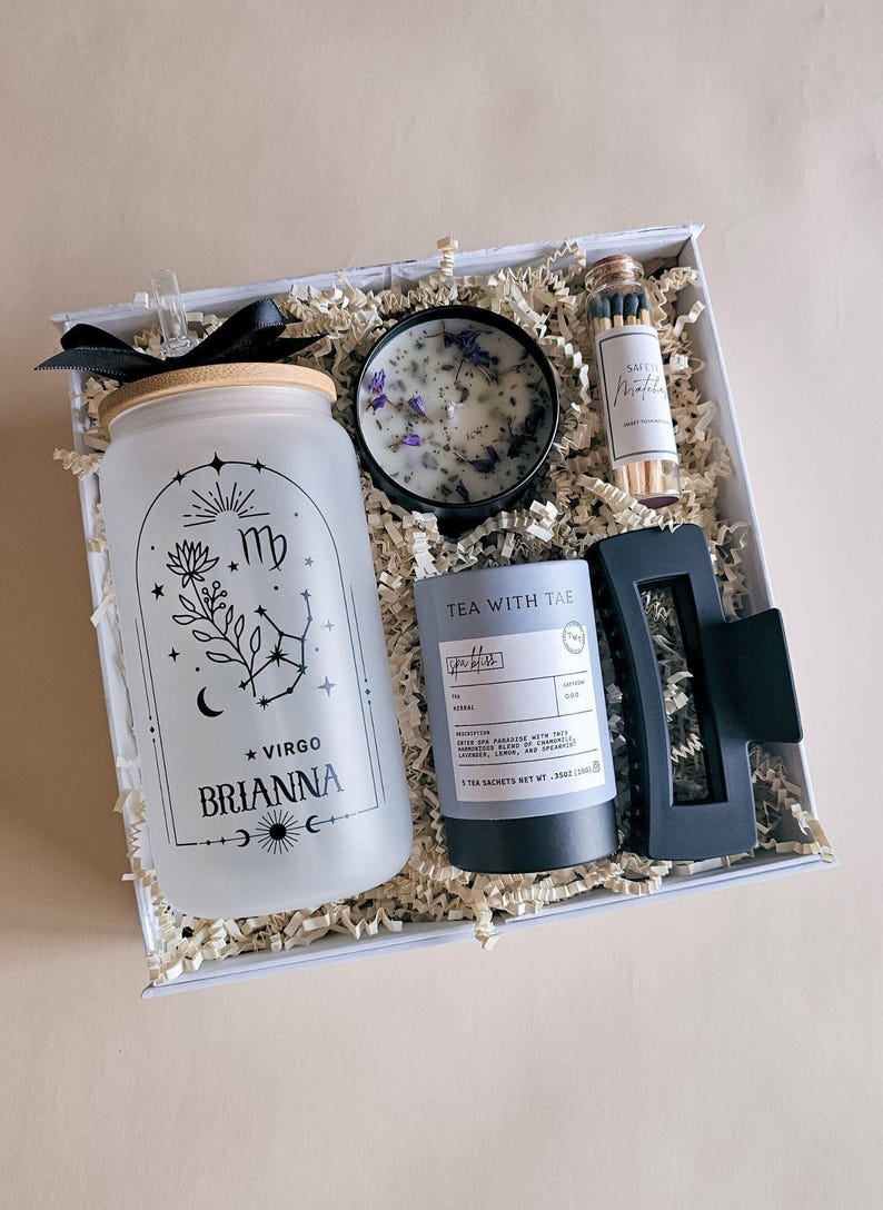 Taurus Gift Box Birthday Gift Astrology Gift for Woman Pisces Gift Zodiac Gift Idea Witchy Gift Gemini Spa Gift Basket for Saggitarius Gift image 1