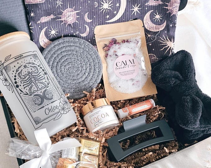 Horoscope Gift Box Personalized Self-Care Package Birthday Present Scorpio Gift Set Virgo Gift Gemini Astrology Gift Libra Gift Celestial