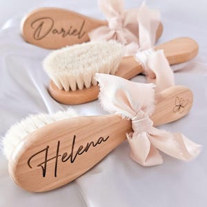 Personalized Wooden Baby Hairbrush Engraved Name Baby Shower Gift Newborn Keepsake Christening Gift Natural Wood Custom Baby Name Comb