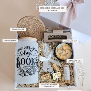 Book Lover Gift Box Birthday Gift for Bookish Friend Mug Custom Christmas Gift Box for Friend Book nerd Gift Basket Reader Gift Box for her image 3