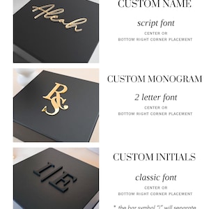 Black Personalized Magnetic Box for Men 3D Acrylic Name Modern Luxury Packaging Empty Male Gift Box Husband Keepsake Groomsmen Favor Package image 5