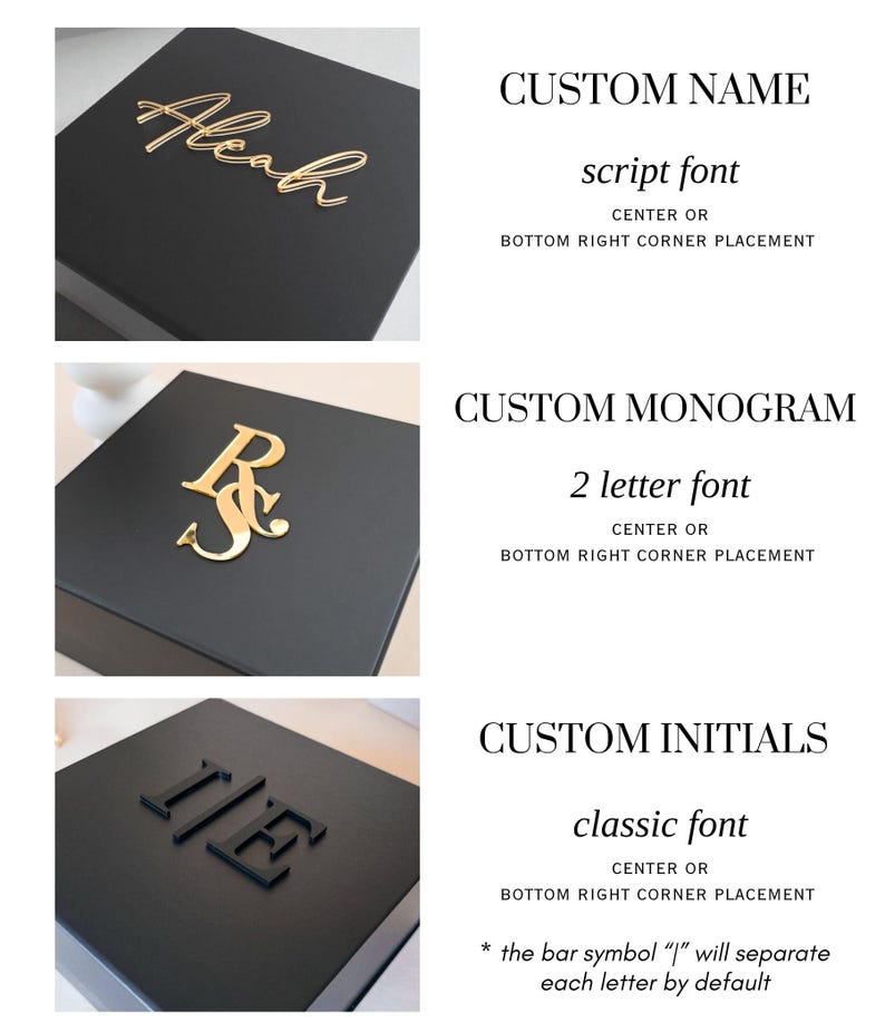 Black Personalized Magnetic Box for Men 3D Acrylic Name Modern Luxury Packaging Empty Male Gift Box Husband Keepsake Groomsmen Favor Package image 5