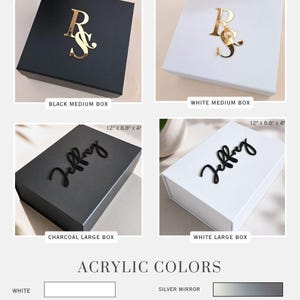 Black Personalized Magnetic Box for Men 3D Acrylic Name Modern Luxury Packaging Empty Male Gift Box Husband Keepsake Groomsmen Favor Package image 4