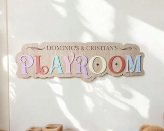 Letrero para sala de juegos, decoración para sala de juegos infantil, arte divertido para habitación infantil, decoración personalizada para sala de juegos para pared, letrero para biblioteca de habitación infantil, rincón de lectura