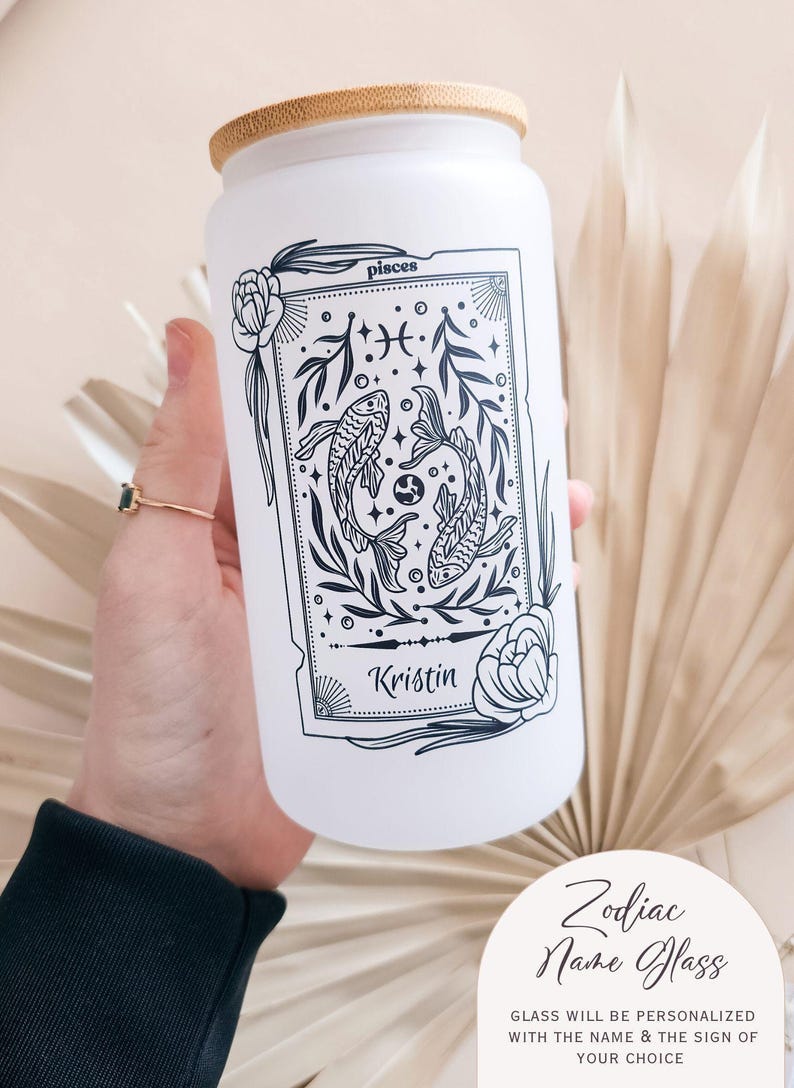 Horoscope Gift Box Personalized Self-Care Package Birthday Present Scorpio Gift Set Virgo Gift Gemini Astrology Gift Libra Gift Celestial Glass Tumbler ONLY