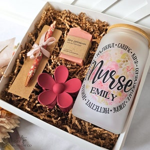 Personalized Nurse Gift Basket for Nurse Appreciation Week Best Nurse Gift from Co-worker Nurse Thank you Box Scrub Gift for Nurse Friend