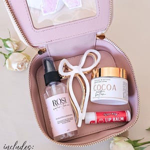 Teen Girl Birthday Gift Sweet Sixteen Gift Daughter Birthday Pink Spa Set Bow Gift for Her Travel Kit for Women Gift Bulk Thank You Basket