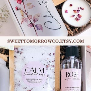 Sister Gift From Sister Birthday Flower Spa Kit for Mom Hygge Gift Box Best Friend Gift Woman Personalized Christmas Gift Basket Daughter image 13