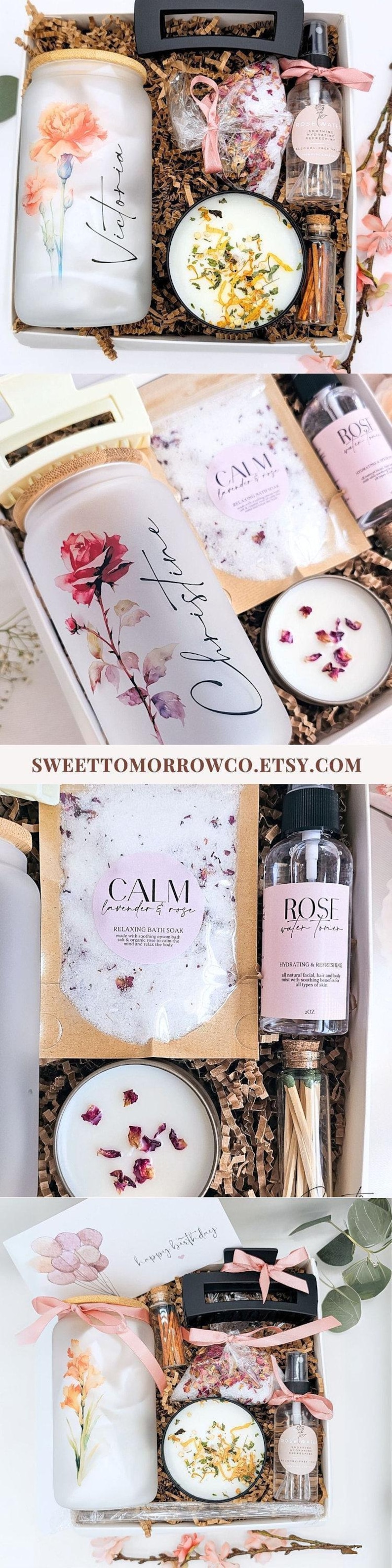 Sister Gift From Sister Birthday Flower Spa Kit for Mom Hygge Gift Box Best Friend Gift Woman Personalized Christmas Gift Basket Daughter image 13