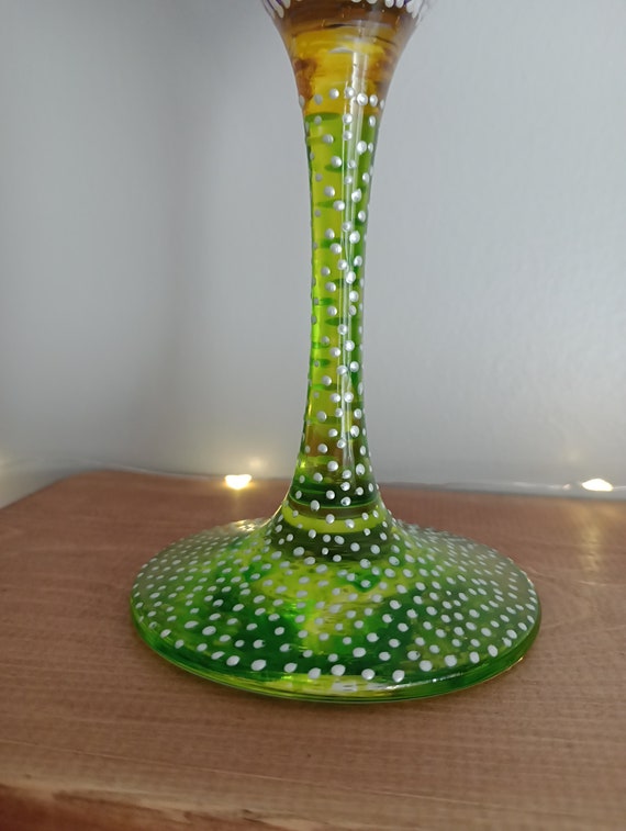 Unique Vintage Glass Vase with Bubbled Petal Base Unique Vintage Glass Vase with Bubbled Petal Base