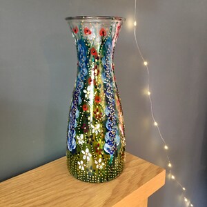 Wildflower wonder. Beautiful hand painted vase. Ideal gift. Quirky and unique
