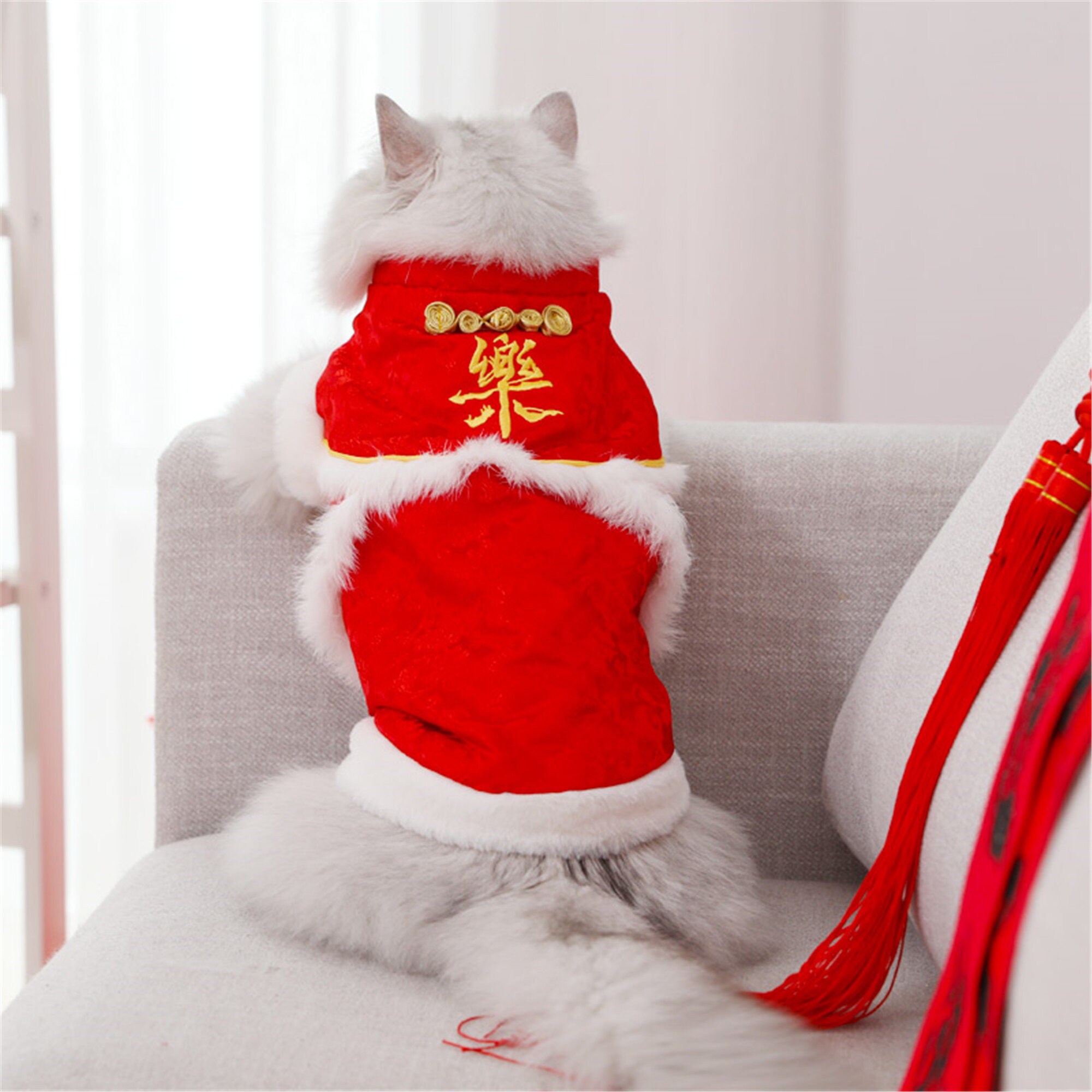 Pet Cat Winter Warm Cat Clothes for Cats Outfit Christmas Etsy