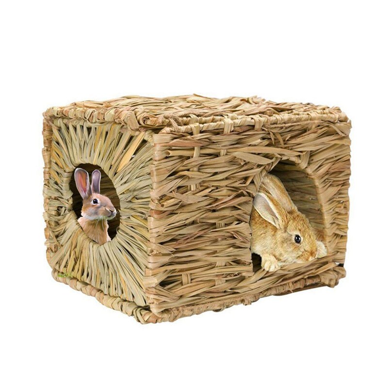 Rabbit Straw House Natural Grass Cage Hut Pet Small Animal Etsy
