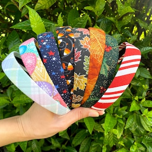 Fabric Covered Headband. Seasonal Headband. Holiday Headband. Halloween. Christmas. Easter. Fourth of July. Headband for Women and Girls.