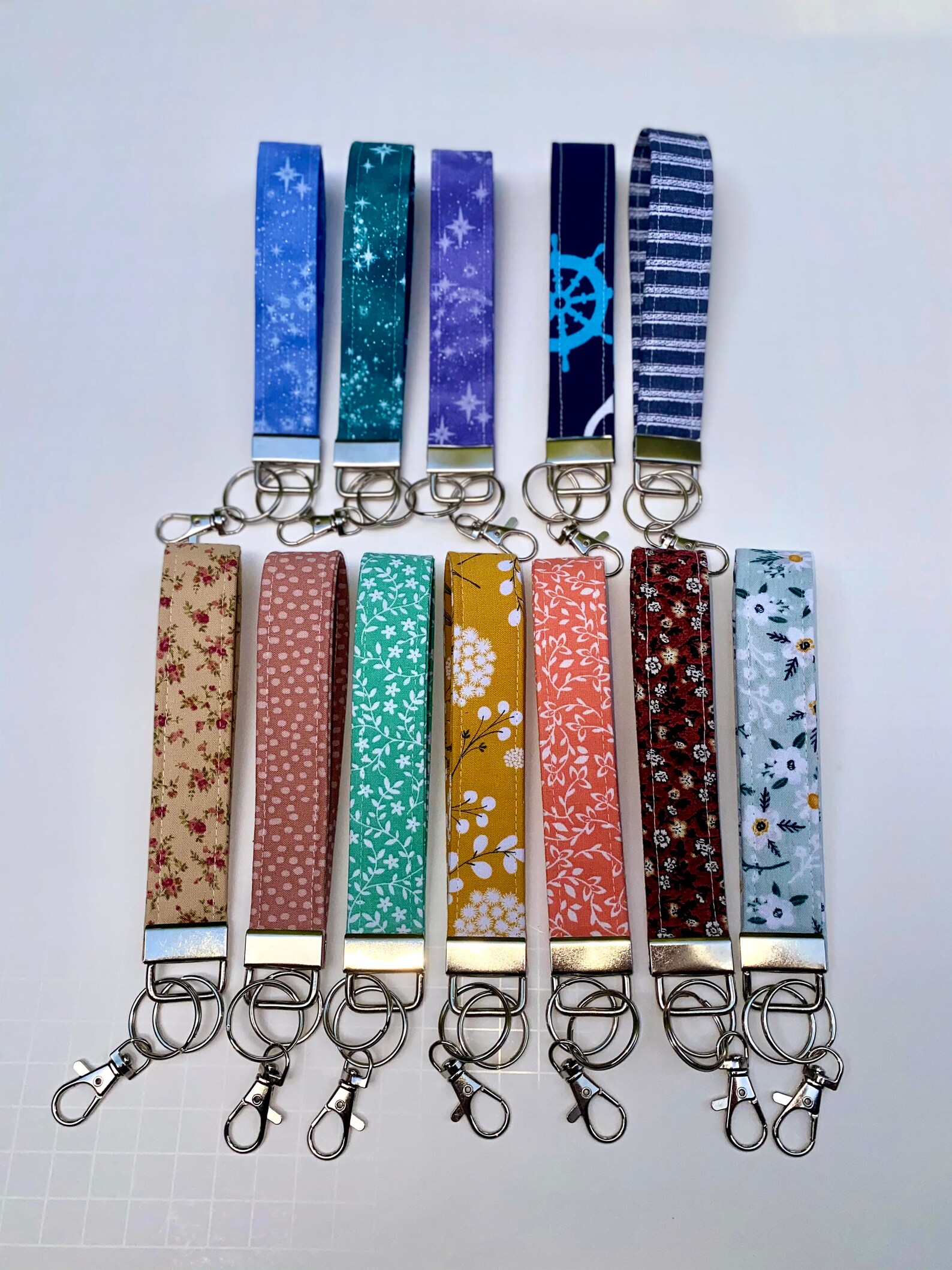 Fabric Wristlet Keychain. Key Fob. Keychain Etsy UK