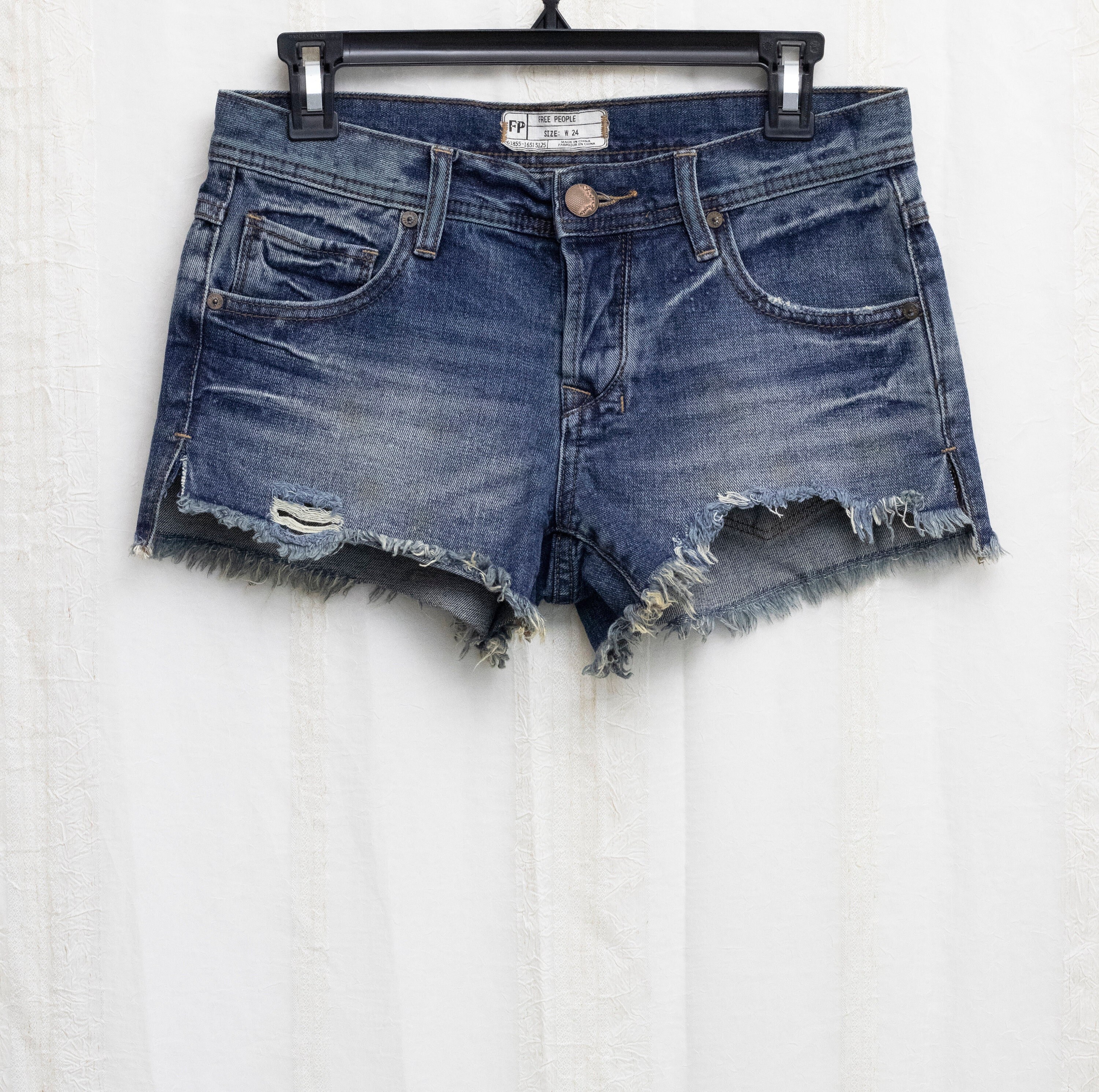 low rise denim shorts