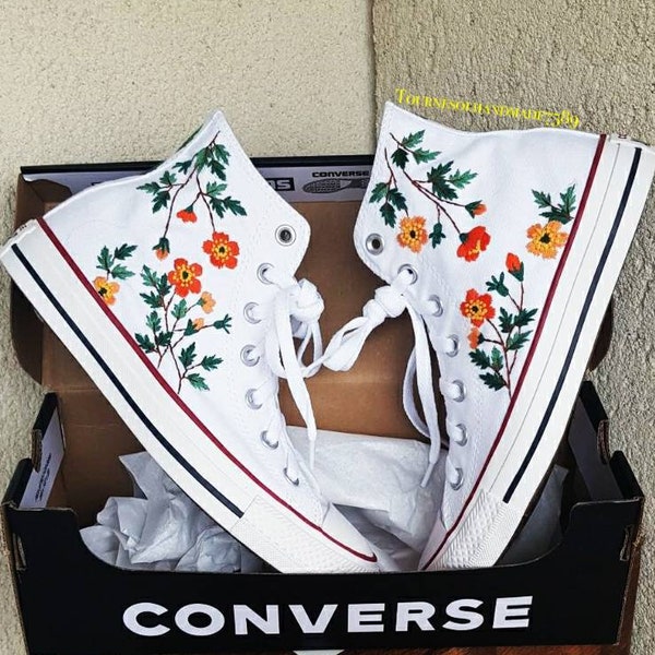 Embroidered Converse/ Wedding Converse / Custom Converse/ Chuck Taylor Converse/Personalized Converse/Converse wedding/Converse embroidery