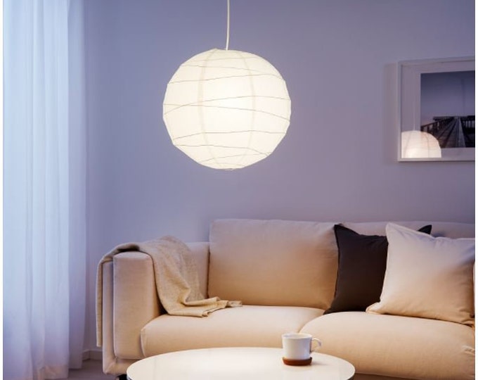 IKEA REGOLIT Pendant Lamp Lantern Shade 17 3/4 Rice Paper Handmade