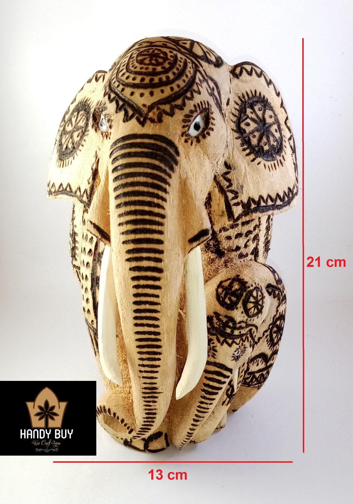 Srilankan Hand made Natural Coconut Husk  Wild elephant  