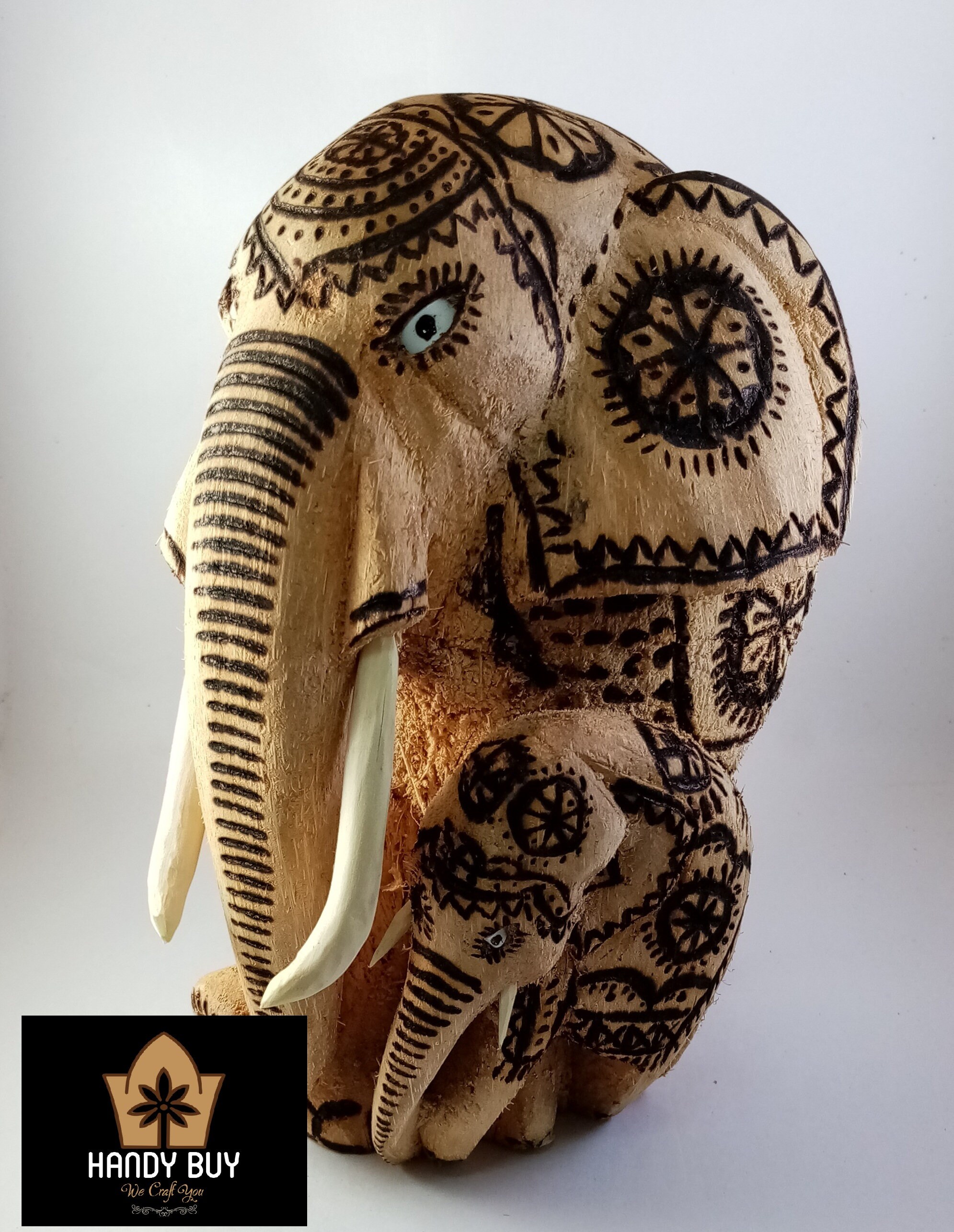 Srilankan Hand made Natural Coconut Husk  Wild elephant  