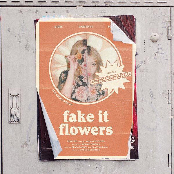 Beabadoobee Fake It Flowers, Retro Movie Print A4 Poster