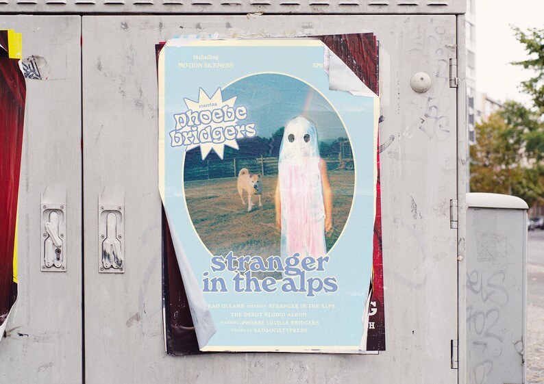 Phoebe Bridgers Stranger In The Alps, Retro Movie Poster A4 Print 