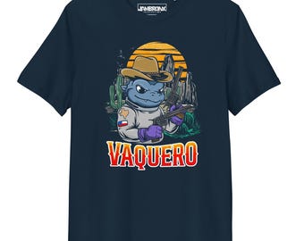 Cowboy Reptil T-Shirt, Texas Western Vaquero Monster Art
