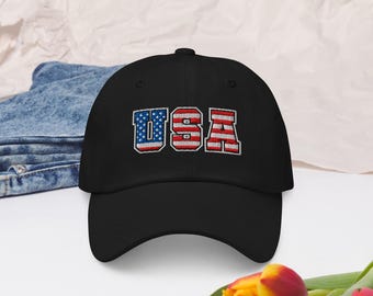 USA野球帽、アメリカ国旗、愛国的なお父さん帽子