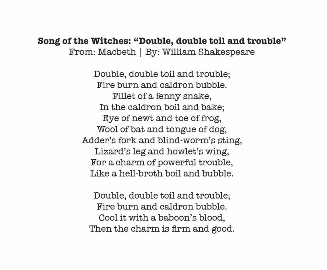 Double Double Toil and Trouble Cauldron Art Print Etsy