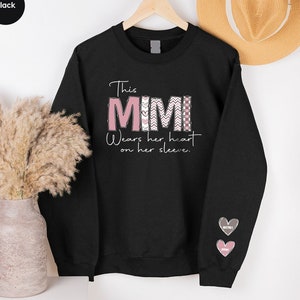 Custom Mimi Sweatshirt, Personalized Mimi Gifts, Valentines Day Shirt, Mothers Day TShirt, Grandma Crewneck Sweatshirt, Valentines Day Gift