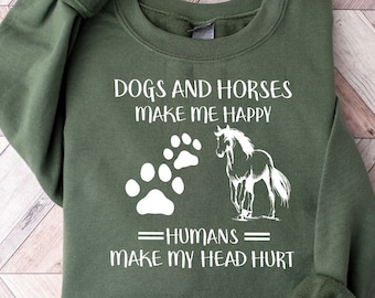 Pferdeliebe Sweatshirt, Landmädchen Langarm TShirt, Südlicher Hoodie, Pferd mit Kapuze, Hunde Outfit, Hundemutter Geschenke, Hunde und Pferde Sweatshirt