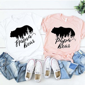 Men's Papa Bear Shirt Grandpa T Shirt Bear Cubs Family TShirt Clan Father's  Day Gift Watercolor Illustration Graphic Tee Man Unisex