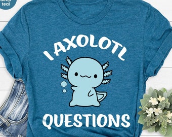 Niedliches Axolotl T-Shirt, Axolotl Grafik-T-Shirt für Kinder, lustiges Axolotl T-Shirt, Axolotl Rundhals-Sweatshirt, Geschenk für Kinder, Unisex Shirt