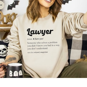 Law School Long Sleeve Shirts, Funny Lawyer Sweatshirt, Lawyer Definition Hoodie, Lawyer Gift, Law Student Graduation Gifts, Attorney Hooded