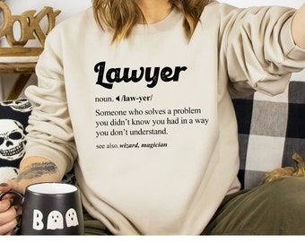 Chemises à manches longues pour faculté de droit, Sweat-shirt avocat amusant, Sweat à capuche définition juridique, Cadeau avocat, Cadeaux de remise des diplômes d'étudiant en droit, Sweat à capuche avocat